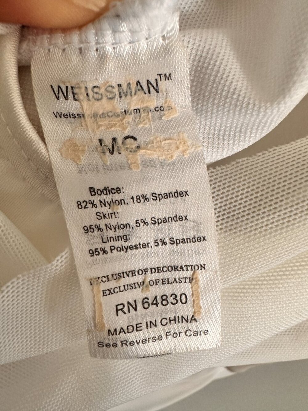 Weissman 10794 White Lyrical Contemporary Power Mesh Dress Costume MC - Picture 6 of 7
